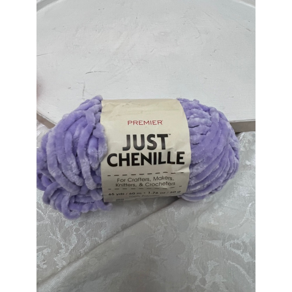 Premier Just Chenille Lavender Purple Super Bulky Polyester Yarn 65 Yards 50g